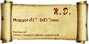 Mogyoró Dénes névjegykártya