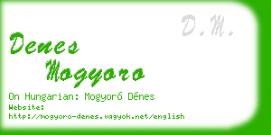 denes mogyoro business card