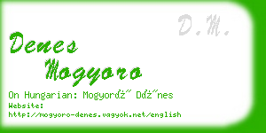 denes mogyoro business card